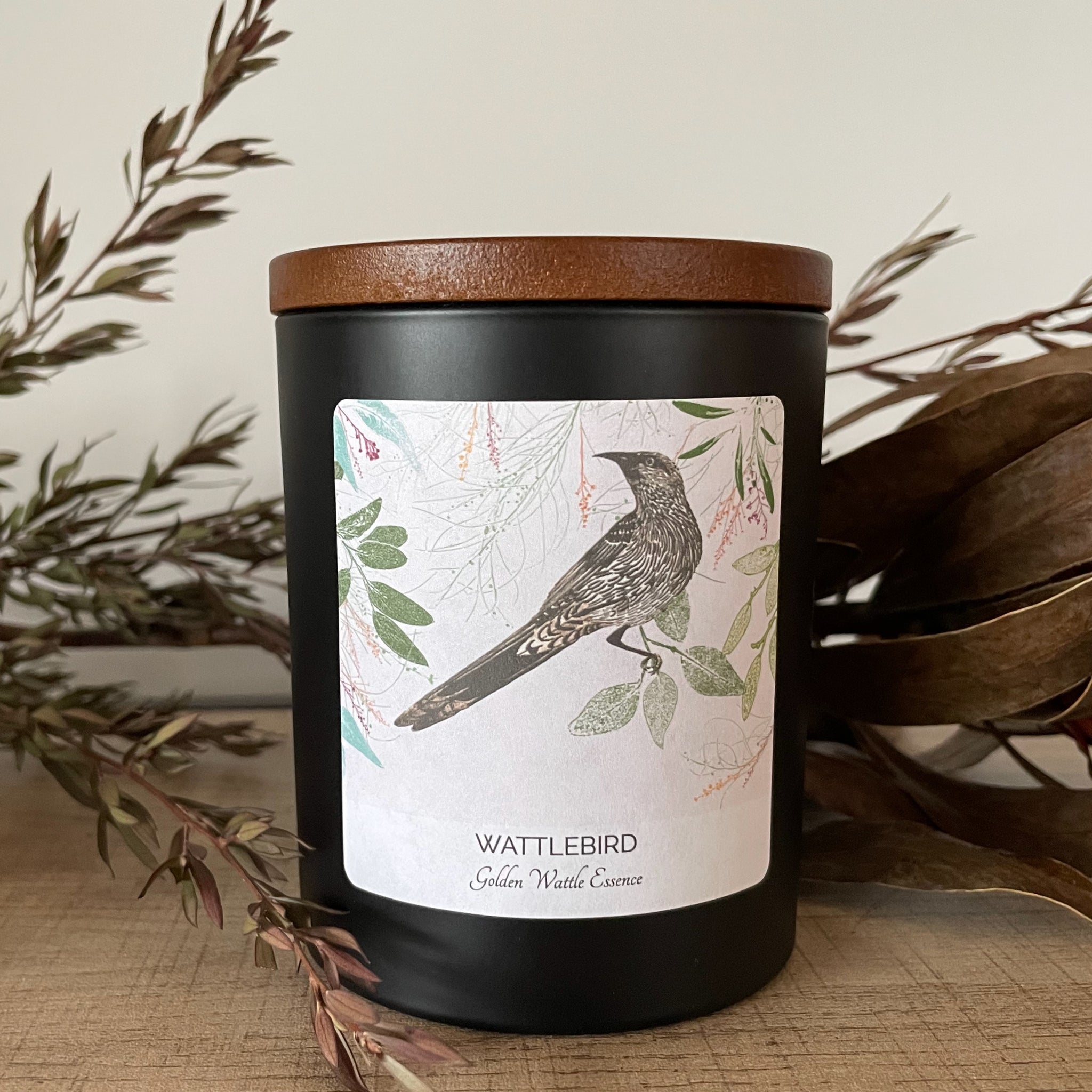 Golden Wattle with Wattlebird Design