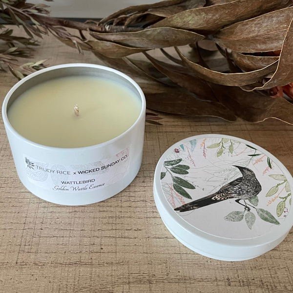 Golden Wattle with Wattlebird Design